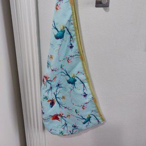 Good Size Clear White Stripes Madeup Pouch Purse and Bird Hair Towel Wrap